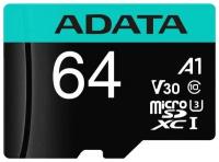 Карта памяти microSDXC 64Gb A-Data AUSDX64GUI3V30SA2-RA1