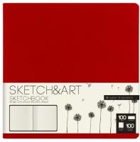 SKETCHBOOK SKETCH&ART BV, ORIGINAL,145х145 мм, 100 л., бежевый 100 гр. В мягком переплете (красный)