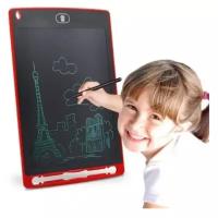 Графический планшет для заметок и рисования детский LCD Writing Tablet 10 дюймов со стилусом / красный / Интерактивная доска / Планшет для рисования / Электронный блокнот