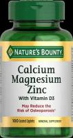 Nature's Bounty Кальций, Магний и Цинк с Витамином D3, 100 капсул Нэйчес Баунти (Calcium Magnesium Zinc)