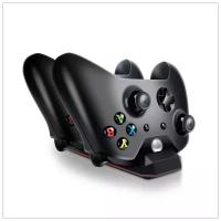 Dobe Зарядная станция Controller Charge Dock + 2 аккумулятора 300 мАч для контроллеров Xbox One/One S (TYX-695), черный, 1 шт