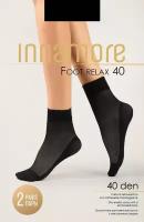 Носки женские Innamore / Иннаморе Foot relax шелковистые с массажным следом летние, цвет daino 40 den, упаковка 2 пары