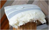 Простыня махровая, полотенце банное, Parisa home 150*200 хлопковая цвет: молочный, серый