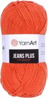 Пряжа "Jeans plus" 55% хлопок, 45% акрил 160м/100гр (85 морковный), "YarnArt", цвет оранжевый