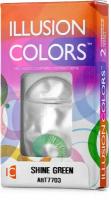 Цветные контактные линзы ILLUSION colors SHINE green -1,0