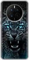 Дизайнерский силиконовый чехол для Хуавей Мате 50 / Huawei Mate 50 Темный леопард