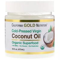Масло кокосовое California Gold Nutrition cold-pressed virgin, 0.64 кг, 0.473 л