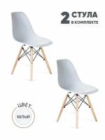 Комплект пластиковых стульев со спинкой GEMLUX GL-FP-235WT/2/2, для кухни, столовой, гостиной, детской, балкона, дачи, сада, офиса, кафе, цвет белый