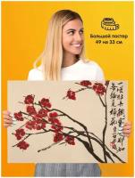 Постер плакат Китайская живопись Сакура