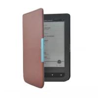 Чехол- обложка футляр MyPads для PocketBook 624 Basic Touch / PocketBook 614 Basic 2/PocketBook 615 из качественной эко- кожи тонкий с магнитной застежкой темно- коричневый