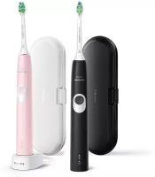 звуковая зубная щетка Philips Sonicare ProtectiveClean 4300 HX6800/35, чёрный/бледно-розовый