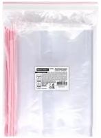 Пакеты Brauberg ZIP LOCK "зиплок" сверхпрочные, комплект 100 шт., 30х40 см, ПВД, 100 мкм, EXTRA, 608184