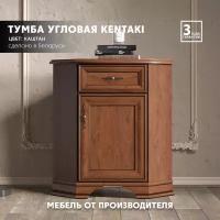 Тумба-комод угловой Kentaki правосторонний KOMN1D1S/P (Каштан) Black Red White