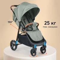 Коляска прогулочная Happy Baby Ultima V2 X4, 4 колеса, съемный бампер, темно-зеленая