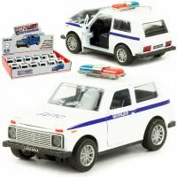 Машинка металлическая Danliao 1:32 "Lada Niva: ДПС" 1801PD, инерционная, свет, звук