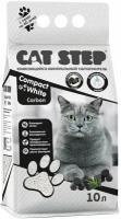 CAT STEP COMPACT WHITE CARBON наполнитель комкующийся с активированным углем для туалета кошек (10 л)