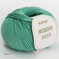 Пряжа Seam Merino Aran Сеам Мерино Аран, 06 берилл, 100% мериносовая шерсть экстрафайн супервош, 50г, 87м, 1 моток