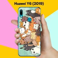 Силиконовый чехол на Huawei Y6 2019 Много котов / для Хуавей У6 2019