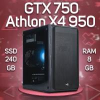Компьютер AMD Athlon X4 950, NVIDIA GeForce GTX 750 (2 Гб), DDR4 8gb, SSD 240gb