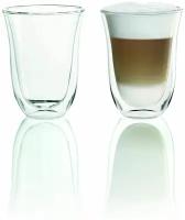 Набор чашек для латте DeLonghi Latte Macchiato (2 шт), чашки 220 мл стеклянные с двойными стенками для кофе и чая