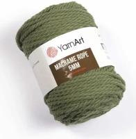 Пряжа YarnArt Macrame Rope 5mm оливковый (787), 60%хлопок/ 40%вискоза/полиэстер, 85м, 500г, 1шт