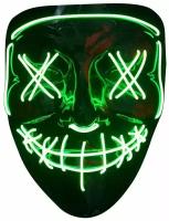 Неоновая светящаяся маска Судная ночь, зелёная