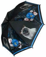 Детский зонт-трость Rain-Brella полуавтомат 1278C, черный