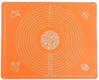 Силиконовый коврик для раскатывания теста, 65х45 см, оранжевый