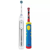 Электрическая зубная щетка Oral-B Genius 8200 + D10.513K, белый/синий/красный