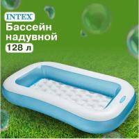 Бассейн INTEX, надувной, прямоугольный, 166 х 100 х 25 см, от 2 лет, 57403NP, цвет голубой