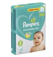 Подгузники Pampers Active Baby-Dry 3, 82 шт