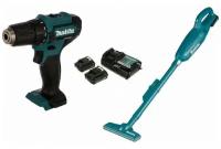 Makita дрель-шуруповерт DF333DZ + пылесос CL106FDZ + 2 аккумулятора BL1016 + з/у DC10WD CLX226X1