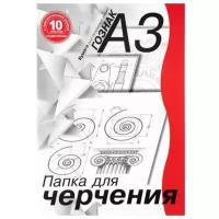 Папка для черчения Лилия Холдинг студенческая с горизонтальной рамкой 42 х 29.7 см (A3), 180 г/м², 10 л