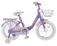 Детский велосипед TECH TEAM Milena 16" фиолетовый (алюмин) корзина