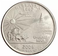 Монета 25 центов Небраска. Штаты и территории. США Р 2006 UNC