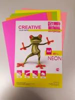 Бумага цветная формат А4 CREATIVE color (Креатив) А4, 80 г/м2, 50 л, (5 цветов), неон, БН-50r, 1 пачка