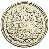 Нидерланды 10 центов 1936 г. (2)