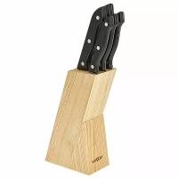 Набор ножей на деревянной подставке 6 предметов WEBBER ВЕ-2267