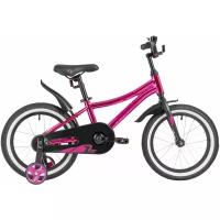 Велосипед NOVATRACK 16" PRIME алюм., розовый металлик, полная защита цепи, ножной тормоз, короткие