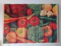 Салфетка сервировочная из бамбука с рисунком "Овощи" 30*45 см