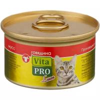 Влажный корм для кошек Vita PRO с говядиной (мусс)
