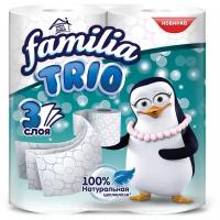 Туалетная бумага Familia Trio белая трехслойная 4 рул
