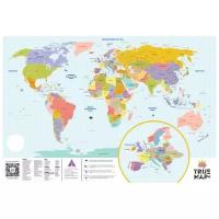 BadLab Скретч карта мира True Map Plus Silver (0400), 97 × 67 см