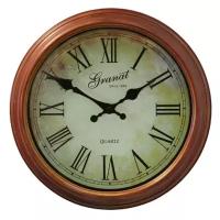 Настенные часы Granat B 211663 пластиковый корпус коричневый диаметр 30,5 см