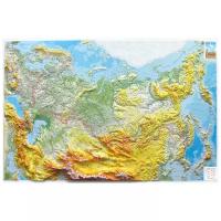 TESTPLAY Физическая 3D карта Россия и сопредельные страны, 112 × 80 см