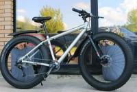 Велосипед фэтбайк Fatbike Timetry TT109/9s 26" алюминиевая рама 19" Гидравлический тормоз, серебристый модель 2024