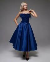 Вечернее платье VEHOVAdresses, длина миди, регулируемый размер 44, женское, коктейльное, на выпускной цвет синий