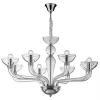 Люстра подвесная Ideal Lux Casanova SP8 макс.8x40Вт IP20 Е14 230В Прозрачный/Хром Стекло/Металл Без ламп 044255