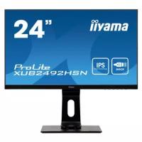 Монитор жидкокристаллический Iiyama Монитор LCD 23.8'' 169 1920х1080FHD IPS, nonGLARE, 250cdm2, H178V178, 80M1, 16.7M, 4ms, VGA, HDMI, DP, USB-Hub, Height adj, Pivot, Tilt, Swivel, Speakers, 3Y, Black