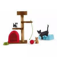 Набор Schleich Игровой комплекс с кошкой и котятами, 42501